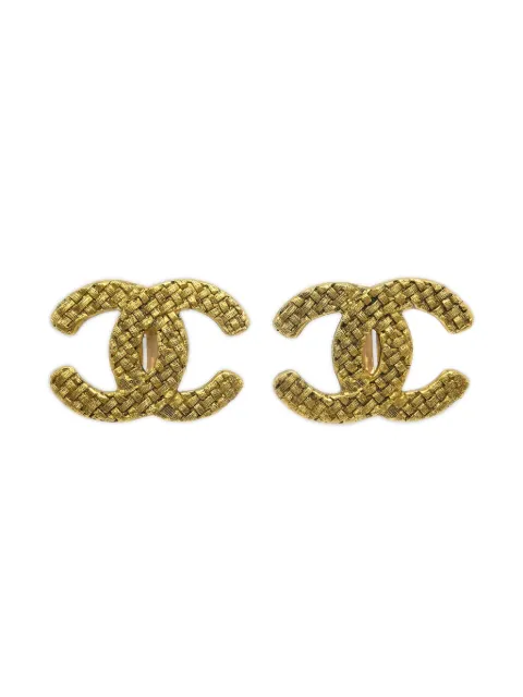 CHANEL Pre-Owned 1990-2000s CC clip-on earrings Gold ER287829