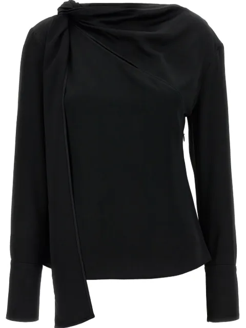 Givenchy bow-detail draped blouse Black BW61CR14N6