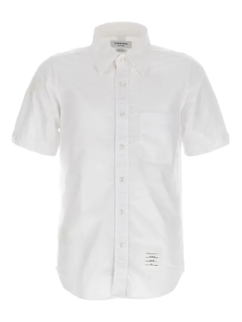 Thom Browne Oxford Grosgrain placket short sleeve shirt White MWS239EF0313
