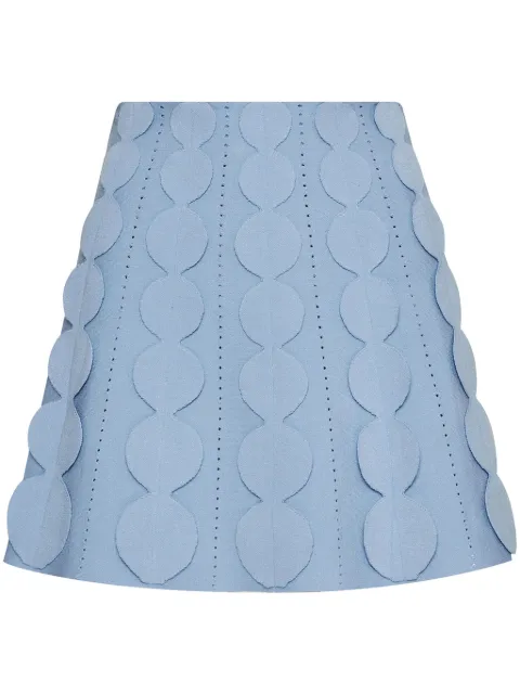 Oscar de la Renta Geometric Circle knitted skirt Blue 25SN173CIROPA