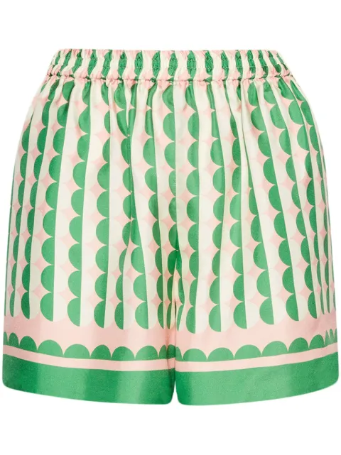 Oscar de la Renta geometric pattern shorts Green 25SN314ACSGPH