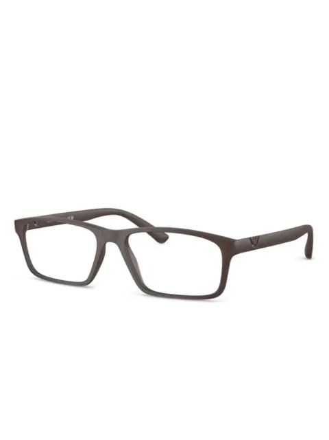 Emporio Armani rectangle-frame glasses Brown EA3213