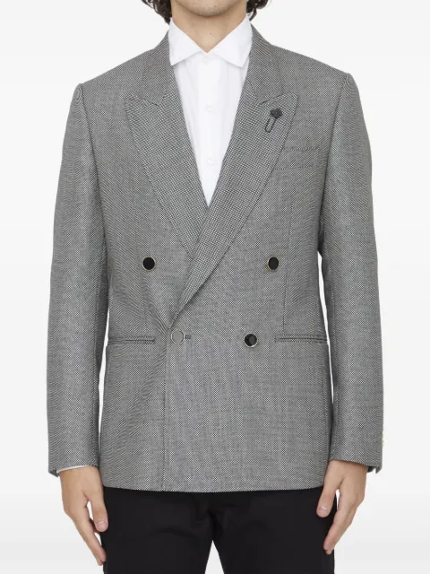 Lardini double-breasted wool jacket Grey 690661571