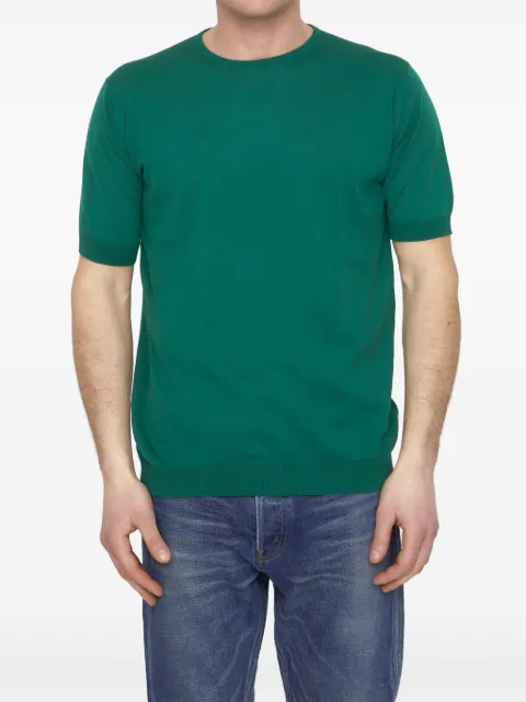 John Smedley short-sleeved cotton jumper Green BELDEN30G