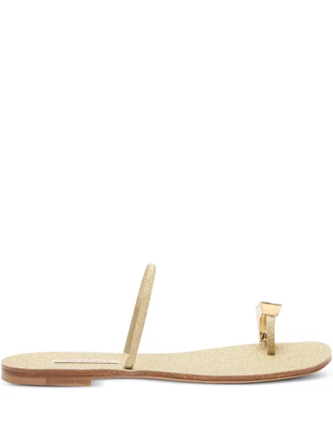 Casadei glitter-embellished flat sandals Gold 1N234J0101SOLAC