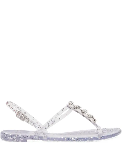 Casadei crystal-embellished flat sandals White 2Y256J0101BHGLT