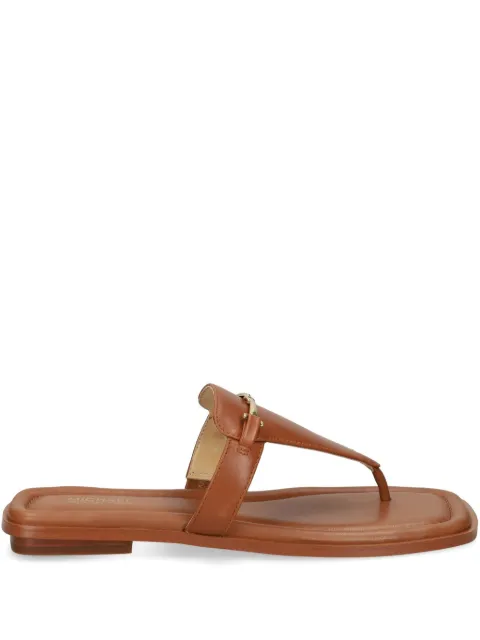 Michael Michael Kors logo-plaque flip-flops Brown 40R5LEFS1L