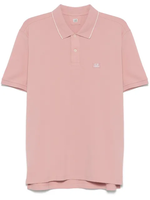 C.P. Company logo-patch polo shirt Pink 18CMPL097A005263W