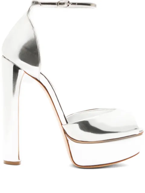 Casadei 140mm platform heeled sandals Silver 1L287Y1401INTER