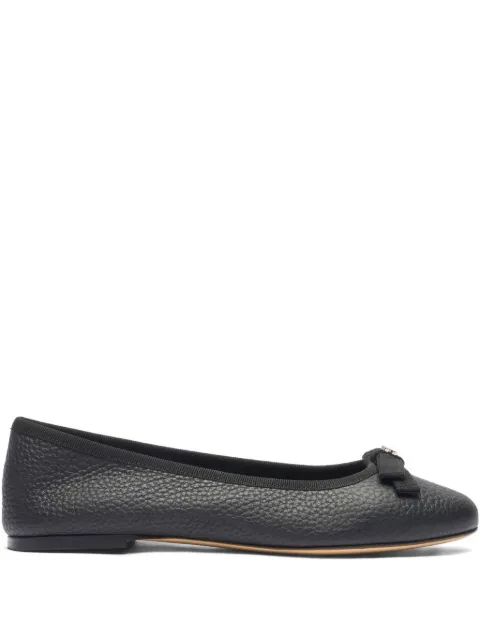 Casadei textured bow ballet flats Black 1A285J0101C2363