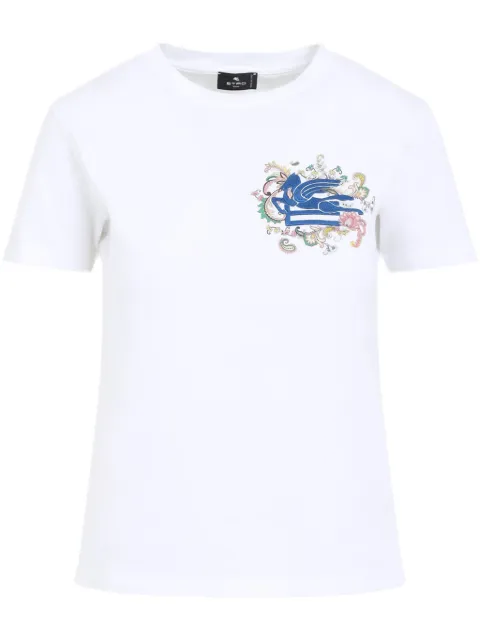 ETRO Pegaso-embroidered T-shirt White WRMA0006AK788