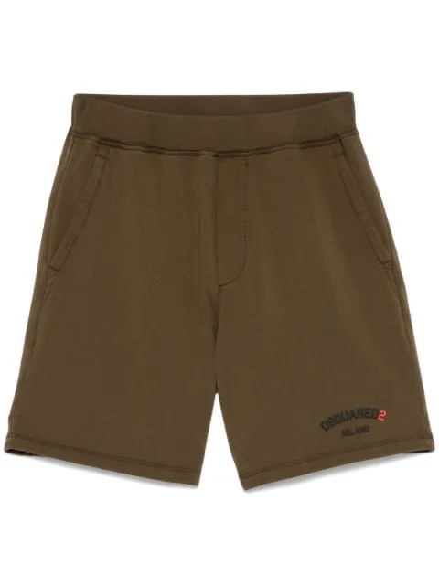 DSQUARED2 cotton track shorts Green S74MU0894S25539