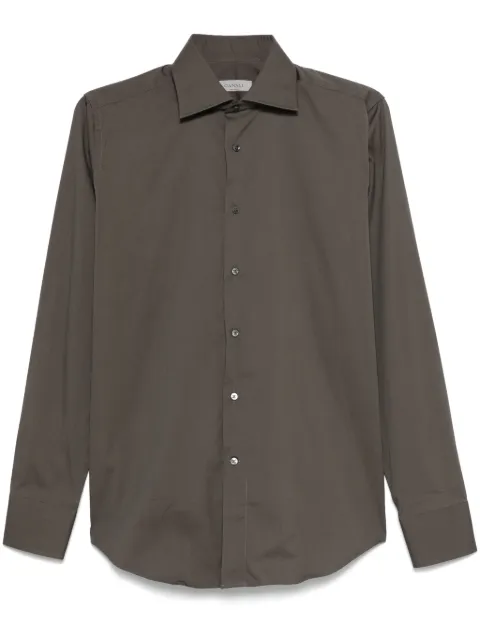 Canali cut-away collar shirt Green CCL7018GA03292
