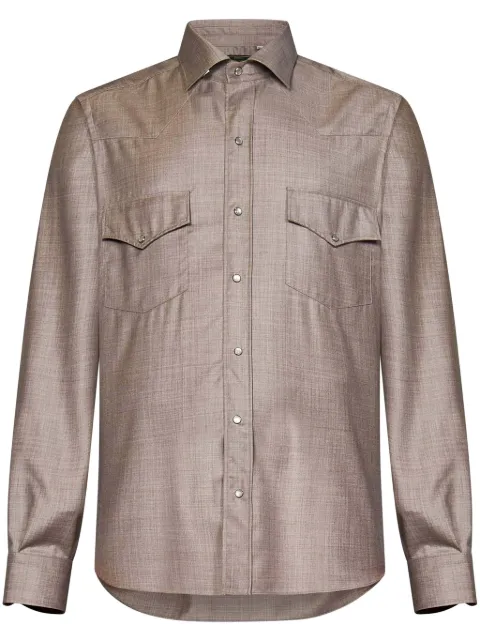 FRANZESE COLLECTION virgin wool shirt Brown 321850