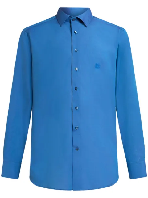 ETRO logo-embroidered shirt Blue MRIB000299TU5D0