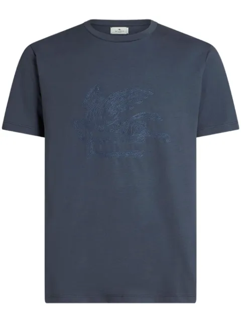 ETRO maxi-Pegaso embroidered T-shirt Blue MRMA0002AR299