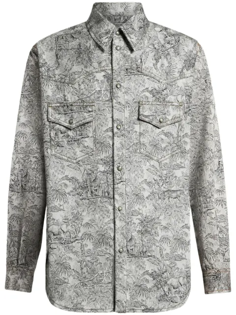 ETRO linen denim shirt jacket Grey MRNE000199TJ580