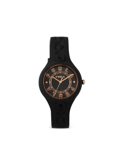 Furla Black Patterned 34mm watch Black WW00056004L3