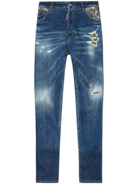 DSQUARED2 distressed straight jeans Blue S74LB1645S30342