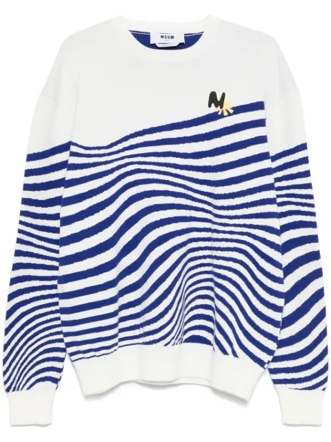 MSGM swirl cotton sweater White 3840MM204257283