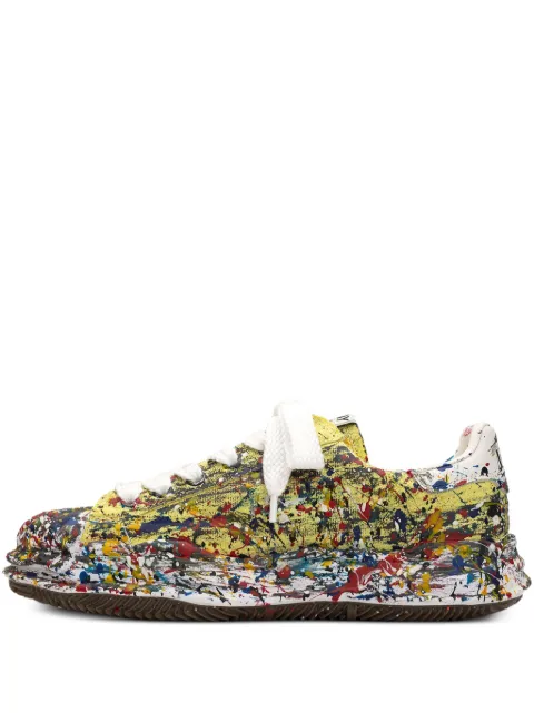 Maison MIHARA YASUHIRO Blakey paint-splatter sneakers Yellow A14FW738