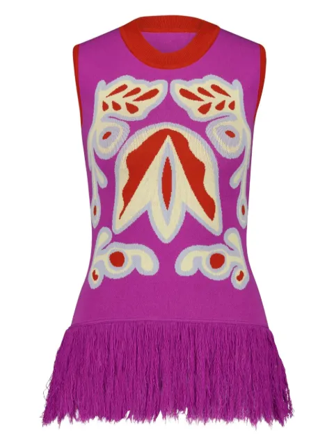 PAULA Tina Bellflower jacquard tank top Pink TINA3