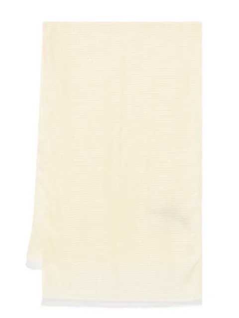 TWINSET logo-jacquard sequined keffiyeh Yellow 251TA4520