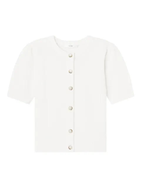 FRAME ribbed short-sleeve cardigan Neutrals WP25KSW012
