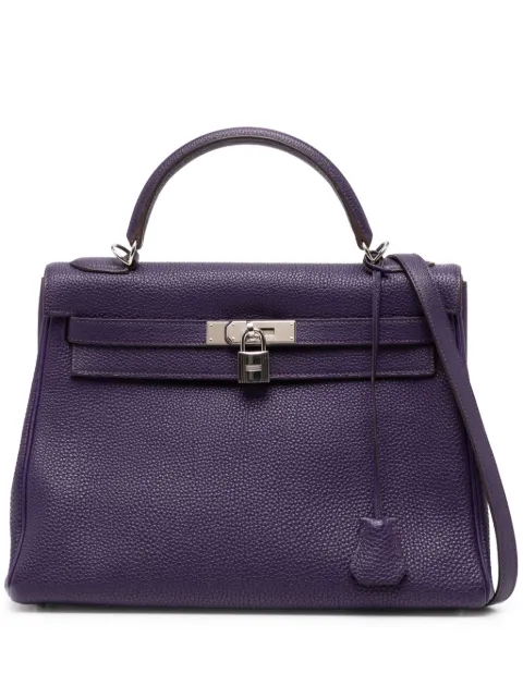 Hermès Pre-Owned Kelly 32 Retourne Iris PHW bag Purple CSDP8143R