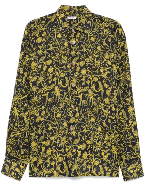 Kiton linen shirt Black UMC026H0930301001