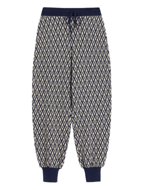 Valentino Garavani Toute La V jacquard knit trousers Blue BKF01X92M
