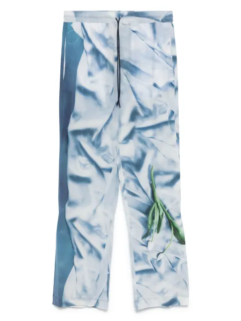 Victoria Beckham flowers satin pyjama trousers Blue 1125WTR006041B