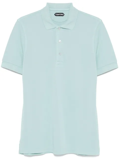 TOM FORD embroidered-logo polo shirt Blue JPS011JMT009S25