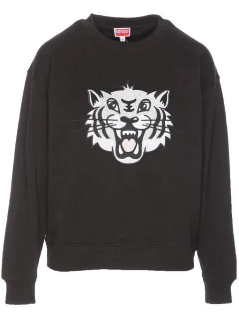 Kenzo Happy Tiger embroidered sweatshirt Black FF52SW1914MF