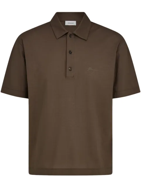 Ferragamo signature cotton polo shirt Brown 782781