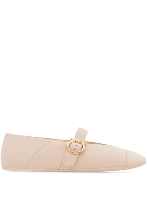 Ferragamo Gancini ballet flat shoes Neutrals 783747
