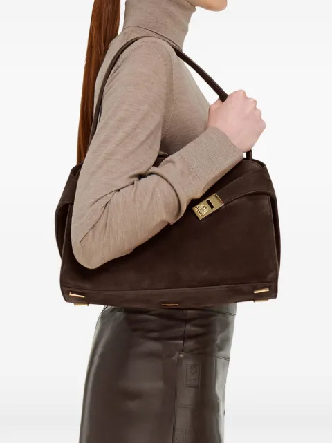 Ferragamo Hug slouchy suede shoulder bag Brown 784182