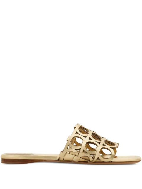 Ferragamo Gancini slides Gold 782519