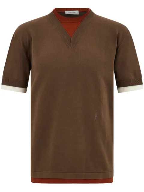 Ferragamo layered knitted T-shirt Brown 783251