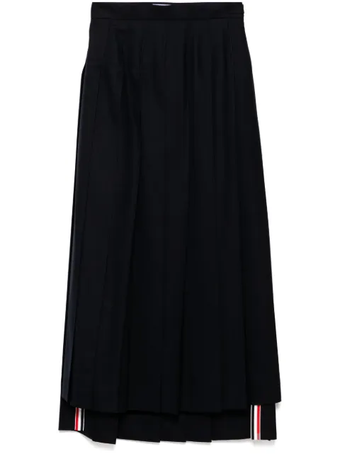 Thom Browne Super 120´s twill pleated maxi skirt Blue FGC698V00626