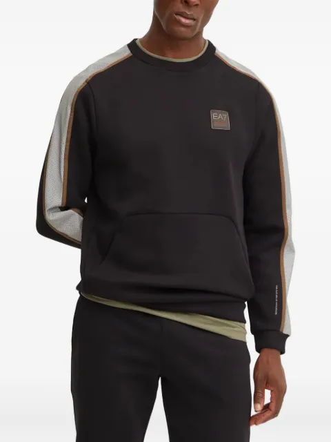 Ea7 Emporio Armani logo-print panelled sweatshirt Black 6DPM36PJODZ