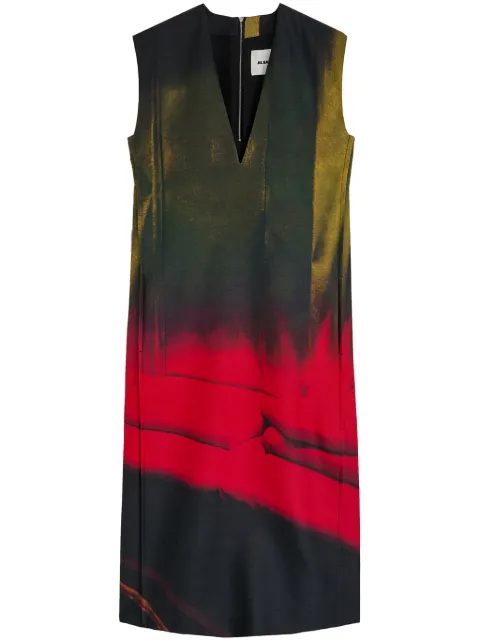 Jil Sander printed midi dress Black J03CT0508J40228