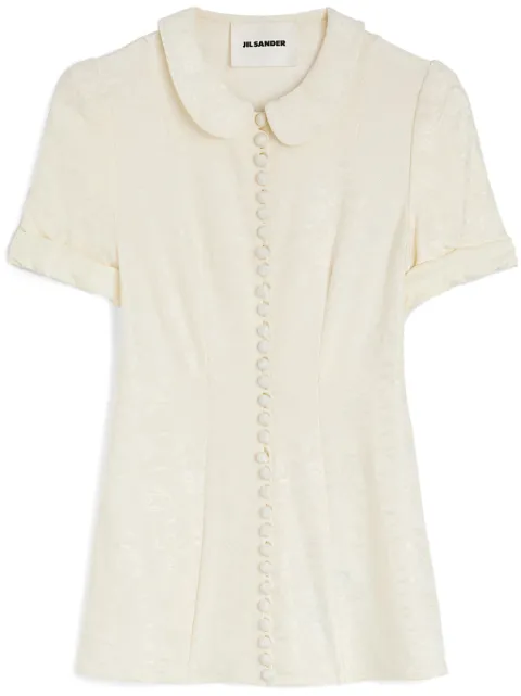 Jil Sander floral-jacquard shirt White J03NF0001J20297
