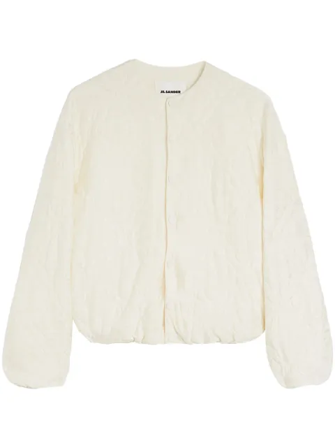 Jil Sander jacquard bomber jacket White J03BN0186J20300