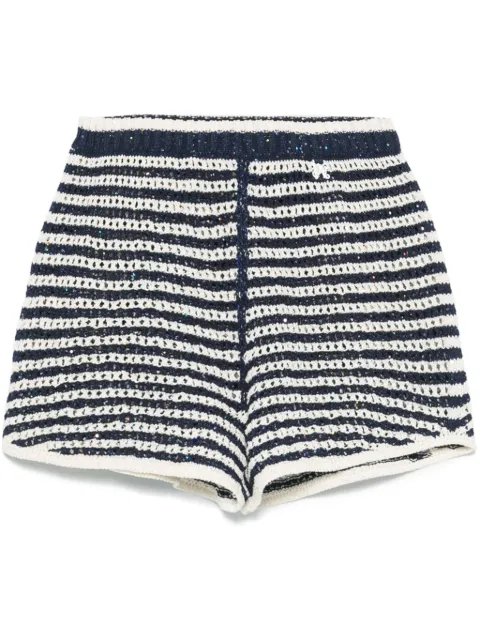 Palm Angels striped knit shorts Blue PWHM015S25KNI0014603