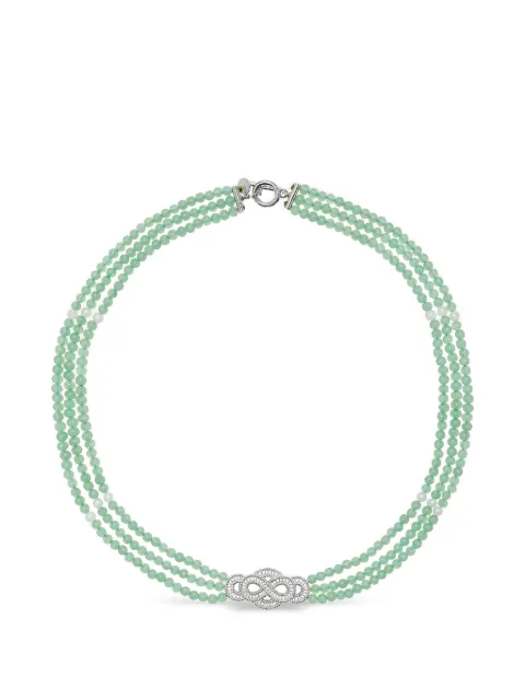 Shanghai Tang Fortune Infinite Knot jade necklace Silver W5WJN451GS00