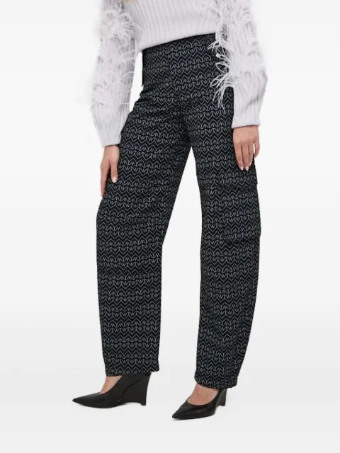 Patrizia Pepe geometric-print trousers Black 2P1550D055