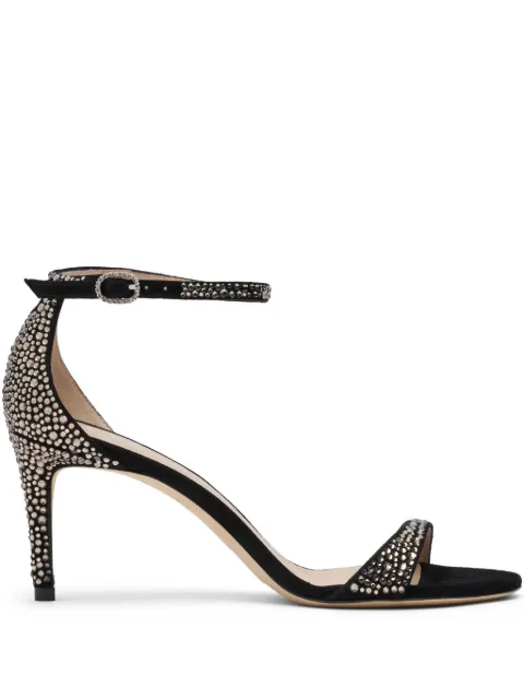 Stuart Weitzman 75mm Nudist Shine sandals Black SK217PEY