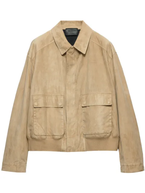 Prada suede bomber jacket Neutrals UPW541SOOO16EC