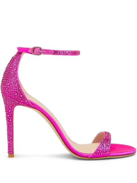 Stuart Weitzman 100mm Nudist Shine Sandals Pink SK219PCT